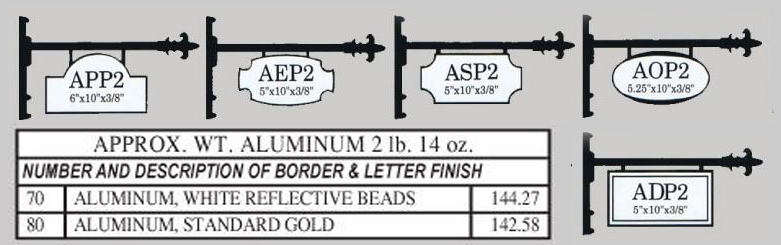 Yard Pole Street Hanging cast Aluminum plaque